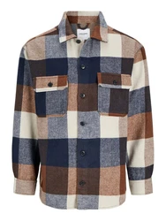 Jack & Jones Langarmshirt Hemd Braun/Beige/Creme/Hellblau/Orange/Rot