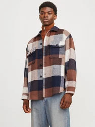 Jack & Jones Langarmshirt Hemd Braun/Beige/Creme/Hellblau/Orange/Rot