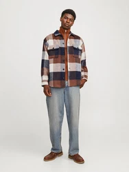 Jack & Jones Langarmshirt Hemd Braun/Beige/Creme/Hellblau/Orange/Rot