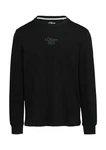 s.Oliver Langarmshirt mit Logo-Stickerei Schwarz/Dunkelblau