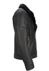 Lolus Lederjacke Edgar Schwarz/Dunkelgrau/Grau
