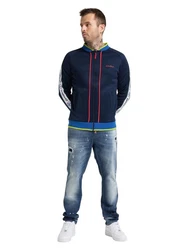 CARLO COLUCCI Sweatjacke Casaccia Dunkelblau/Hellblau/Blau