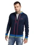 CARLO COLUCCI Sweatjacke Casaccia Dunkelblau/Hellblau/Blau