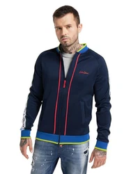 CARLO COLUCCI Sweatjacke Casaccia Dunkelblau/Hellblau/Blau