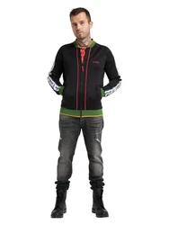 CARLO COLUCCI Sweatjacke Casaccia Orange/Schwarz