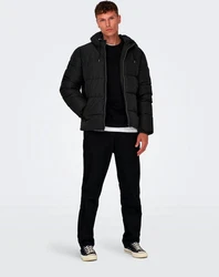 ONLY & SONS Steppjacke ONSMARLON LIFE HOOD PUFFER JACKET Schwarz