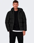 ONLY & SONS Steppjacke ONSMARLON LIFE HOOD PUFFER JACKET Schwarz