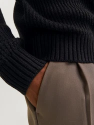 JACK & JONES Pullover JJSANDER Schwarz/Dunkelblau/Grau