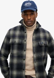 Superdry Langarmhemd Wool Miller Overshirt navy/kariert