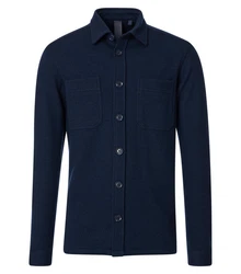 CASAMODA Langarmhemd Hemdjacke uni Dunkelblau/Blau/Hellblau