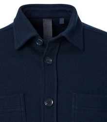 CASAMODA Langarmhemd Hemdjacke uni Dunkelblau/Blau/Hellblau