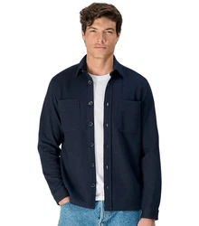 CASAMODA Langarmhemd Hemdjacke uni Dunkelblau/Blau/Hellblau