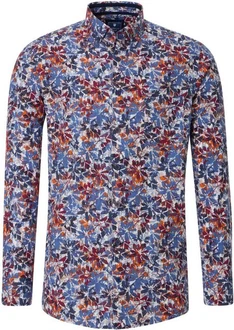 Redmond Langarmhemd Modern Fit Button-Down-Kragen Rot/Gelb/Mischfarben/Rosa/Blau/Orange/Dunkelblau