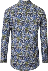 Redmond Langarmhemd Modern Fit Button-Down-Kragen Gelb/Dunkelgrün