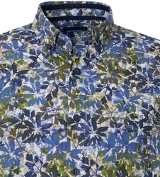Redmond Langarmhemd Modern Fit Button-Down-Kragen Gelb/Dunkelgrün