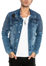 Jeansjacke im Biker-Stil Premium Denim Biker-Stil