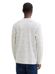 TOM TAILOR Kurzarmshirt Henley-Shirt Regular Fit Grau