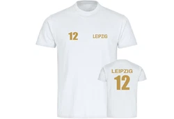 multifanshop T-Shirt Herren Leipzig - Trikot Nummer 12 gold