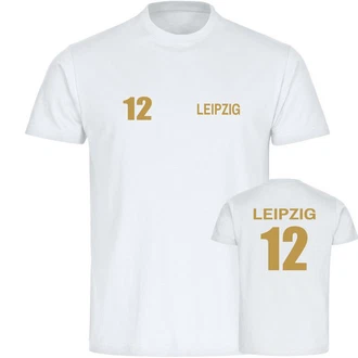 multifanshop T-Shirt Herren Leipzig - Trikot Nummer 12 gold