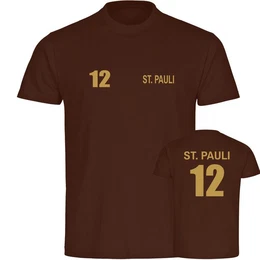 T-Shirt Herren St. Pauli - Trikot Nummer 12 gold - Mnner