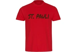 multifanshop T-Shirt Herren St. Pauli - Textmarker Rot