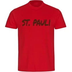multifanshop T-Shirt Herren St. Pauli - Textmarker Rot