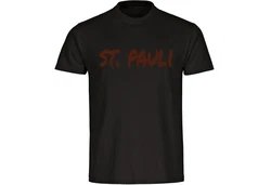 multifanshop T-Shirt Herren St. Pauli - Textmarker Rot/Beige/Schwarz/Braun