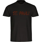 multifanshop T-Shirt Herren St. Pauli - Textmarker Rot/Beige/Schwarz/Braun