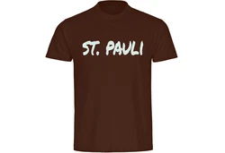 multifanshop T-Shirt Herren St. Pauli - Textmarker Braun/Beige/Rot