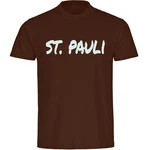 multifanshop T-Shirt Herren St. Pauli - Textmarker Braun/Beige/Rot