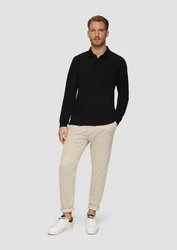s.Oliver Langarmshirt Poloshirt schwarz