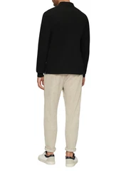 s.Oliver Langarmshirt Poloshirt schwarz