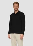 s.Oliver Langarmshirt Poloshirt schwarz