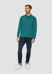 s.Oliver Langarmshirt Poloshirt Grün/Türkis