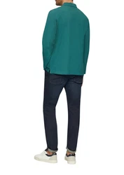 s.Oliver Langarmshirt Poloshirt Grün/Türkis