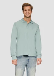 s.Oliver Langarmshirt Poloshirt Hellblau/Grün/Hellgrün