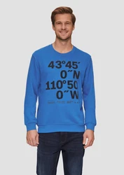 s.Oliver Sweatshirt mit Flock-Print Applikation Hellblau/Blau