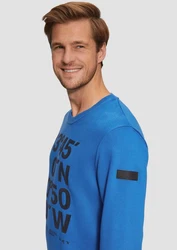 s.Oliver Sweatshirt mit Flock-Print Applikation Hellblau/Blau