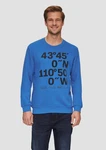 s.Oliver Sweatshirt mit Flock-Print Applikation Hellblau/Blau