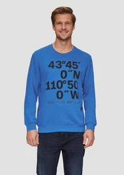 s.Oliver Sweatshirt mit Flock-Print Applikation Hellblau/Blau
