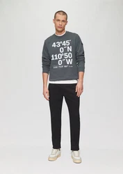 s.Oliver Sweatshirt mit Flock-Print Applikation basaltgrau/weiß