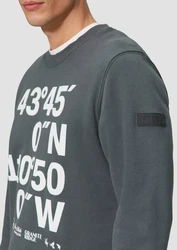 s.Oliver Sweatshirt mit Flock-Print Applikation basaltgrau/weiß