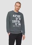 s.Oliver Sweatshirt mit Flock-Print Applikation basaltgrau/weiß