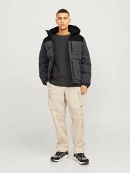 Jack & Jones Jacke 'JJEOtto' Puffer Jacket SN Dunkelgrau/Schwarz/Dunkelblau/Grau