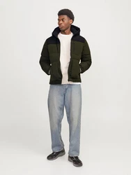 Jack & Jones Jacke 'JJEOtto' Puffer Jacket SN oliv / schwarz