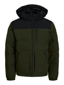 Jack & Jones Jacke 'JJEOtto' Puffer Jacket SN oliv / schwarz