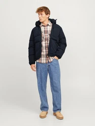 Jack & Jones Jacke 'JJEOtto' Puffer Jacket SN Dunkelblau/Schwarz/Blau