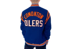 Great Branding Collegejacke Jacke NHL Oilers Blau/Hellblau