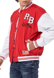 RedBridge Collegejacke Varsity-Look Dunkelrot/Rot