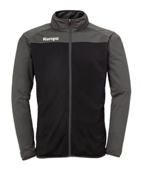 Kempa Sweatjacke Prime Polyesterjacke Schwarz/Dunkelgrau/Grau